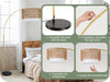 Gold Arched Boho Floor Lamp with Rattan Shade