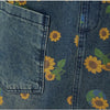 Womens denim jumpsuit with sunflower print overalls