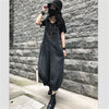 Baggy denim overall dress for women loose retro fit