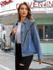 Western Punk Rock Denim Jacket with Tassel Trim