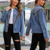 Women's Rivet Studded Denim Jacket with Tassel Fringe