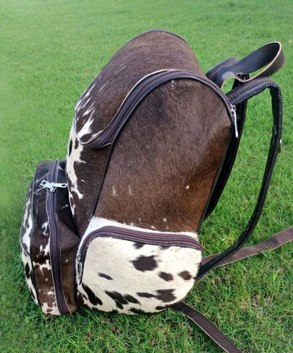Western Rodeo Cow Leather Backpack Purse