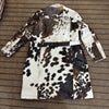 Women’s Hair-On Cowhide Long Trench Coat