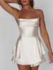 Satin Silk Women Cami Playsuit Dress Mini Romper for Summer