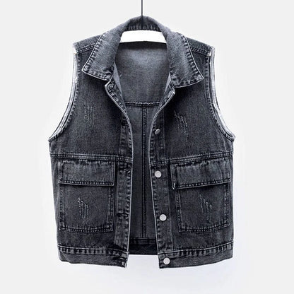 Vintage Denim Waistcoat Vest for Women