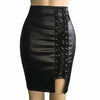 Faux leather mini skirt with lace-up front 2 S