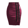 Faux leather mini skirt with lace-up front 3 S