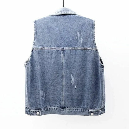 Vintage Denim Waistcoat Vest for Women