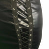 Faux leather mini skirt with lace-up front