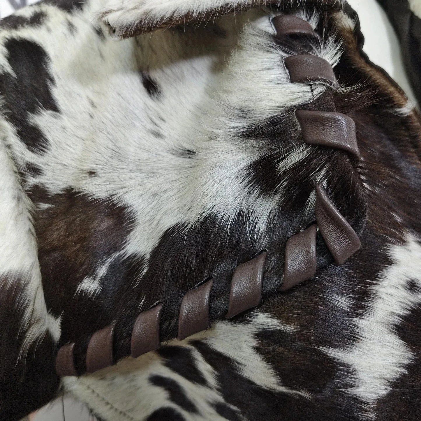 Women’s Hair-On Cowhide Long Trench Coat