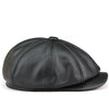 Leather baker boy cap for men Gatsby eight-panel style