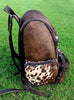 Western Rodeo Cow Leather Backpack Purse