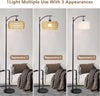 Rattan Arc Floor Standing Lamp for Living Room