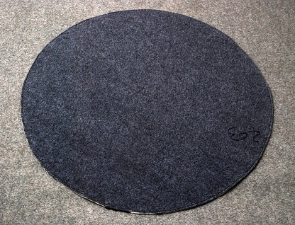 Tricolor Round Cowhide Patchwork Rug