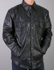 black leather shirt long sleeve