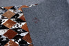 cowhide hair on leather patchwork area rugs