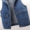 Vintage Denim Waistcoat Vest for Women