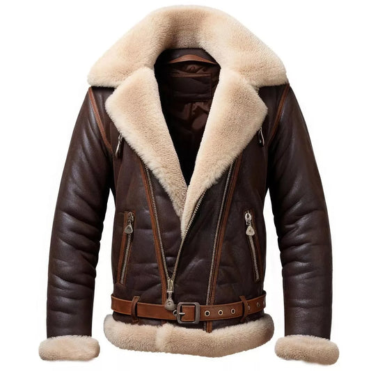 Men's Shearling Fur Leather Jacket