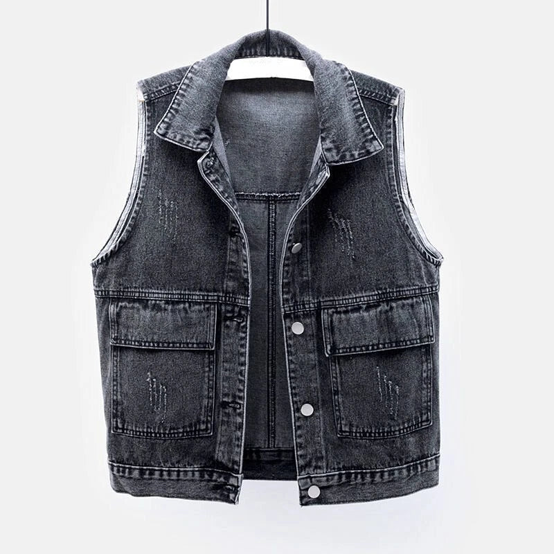 Vintage Denim Waistcoat Vest for Women