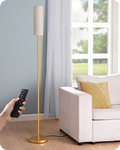 Corner Reading Floor Lamp with Remote Gold Standing Light