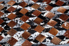 cowhide hair on leather patchwork area rugs