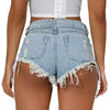 High Waist Lace-Up Ripped Mini Denim Shorts