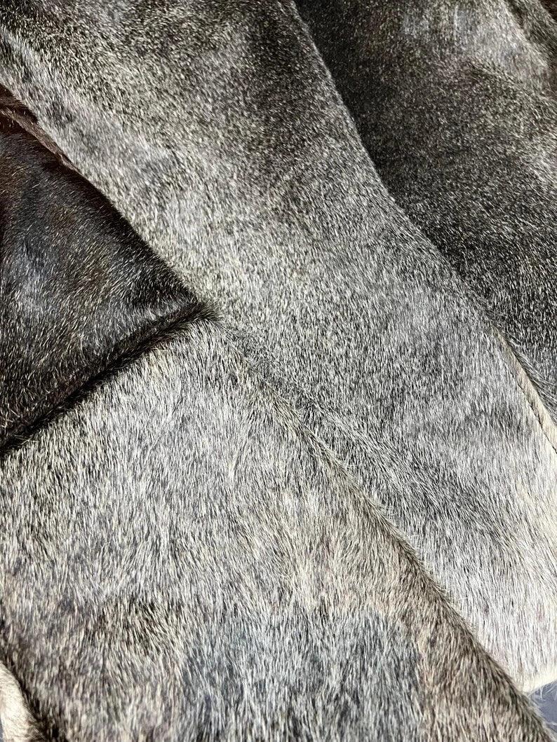 Women’s Hair-On Cowhide Grey Leather Jacket