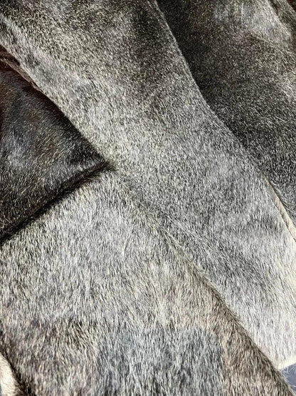 Women’s Hair-On Cowhide Grey Leather Jacket