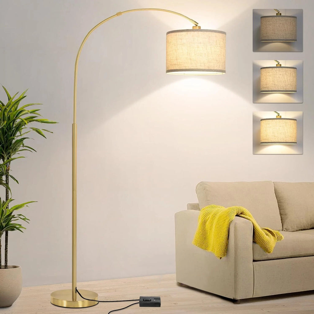 Curved Standing Gold Arc Lamp for Living Room