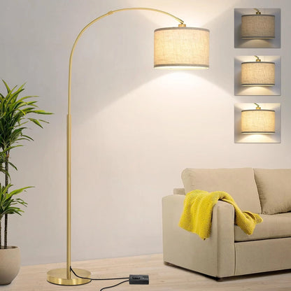 Curved Standing Gold Arc Lamp for Living Room