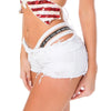 Low Rise Ripped Black Denim Party Shorts for Women