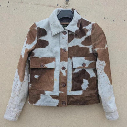 Men Hair-On Cowhide Leather Jacket