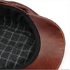 Leather baker boy cap for men Gatsby eight-panel style