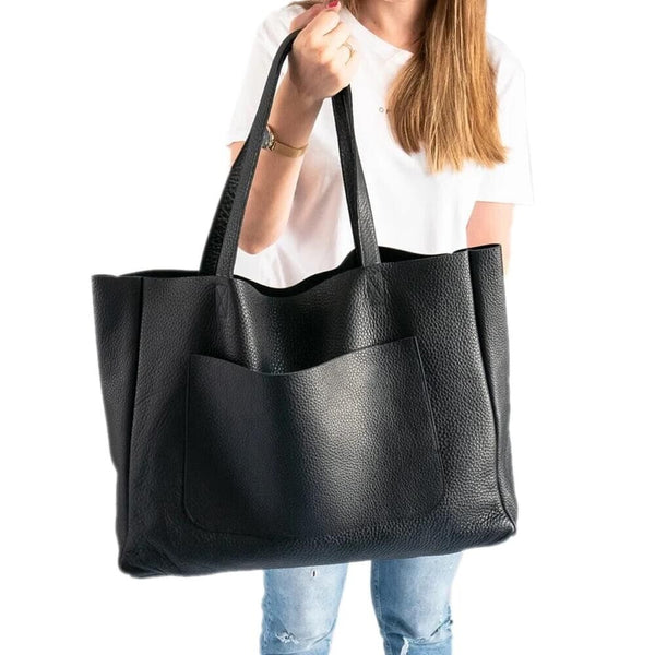 Large Real Cowhide Leather Tote Bag
