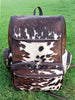 Western Rodeo Cow Leather Backpack Purse