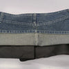 Blue jean mini skirt with silver buckle belt