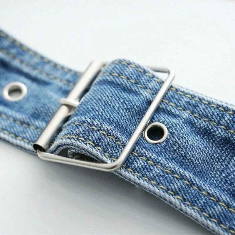 Retro Punk Wide Women Denim Belt