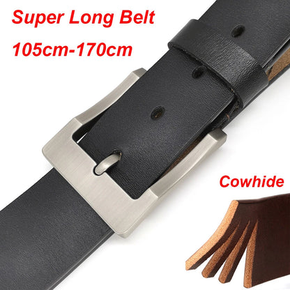 Handmade Brown Leather Belt for Men Classic Buckle