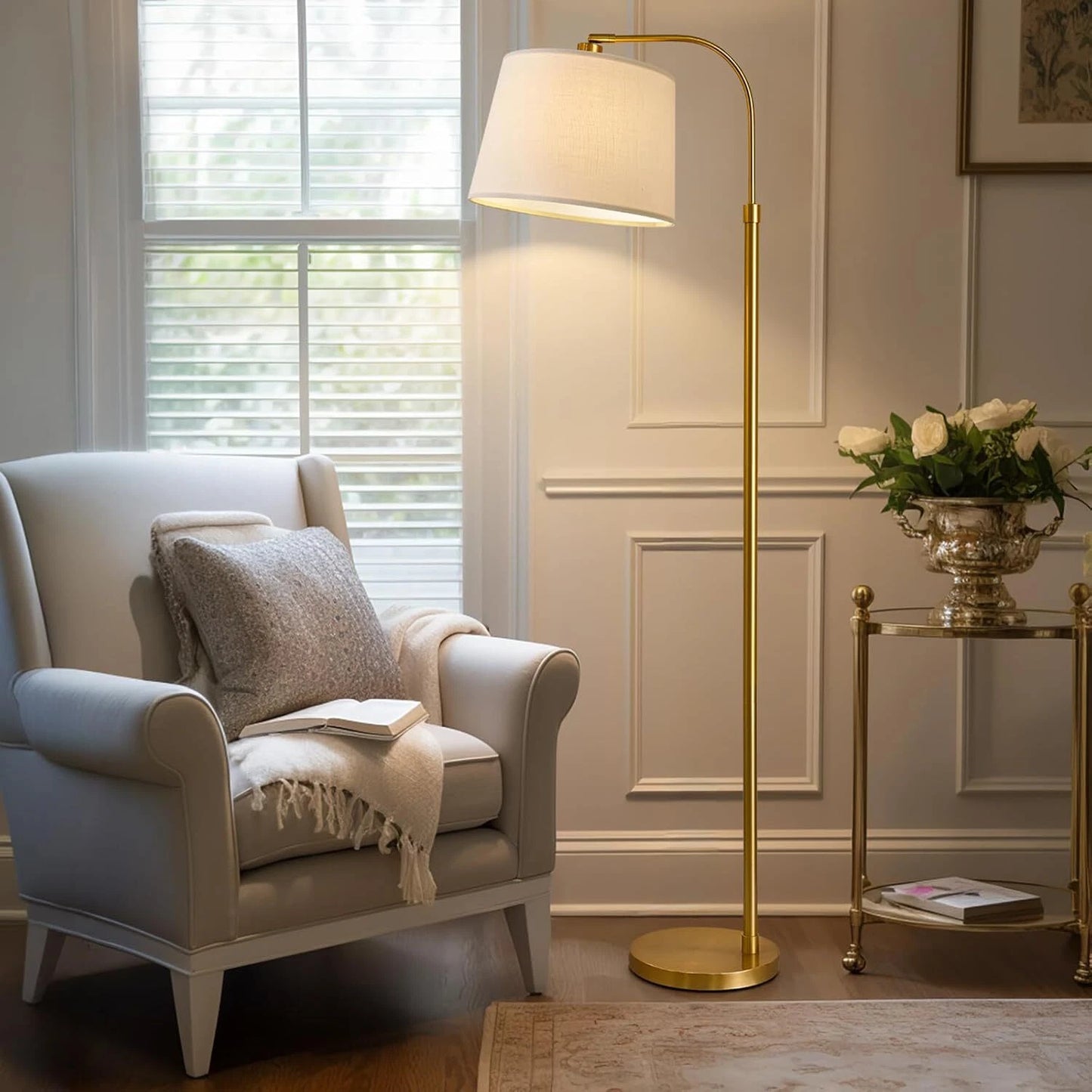 Modern Arc Curved Standing Lamp for Living Room and Bedroom