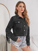 Cropped Fringe Jean Jacket for Casual Streetwear