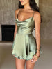 Satin Silk Women Cami Playsuit Dress Mini Romper for Summer