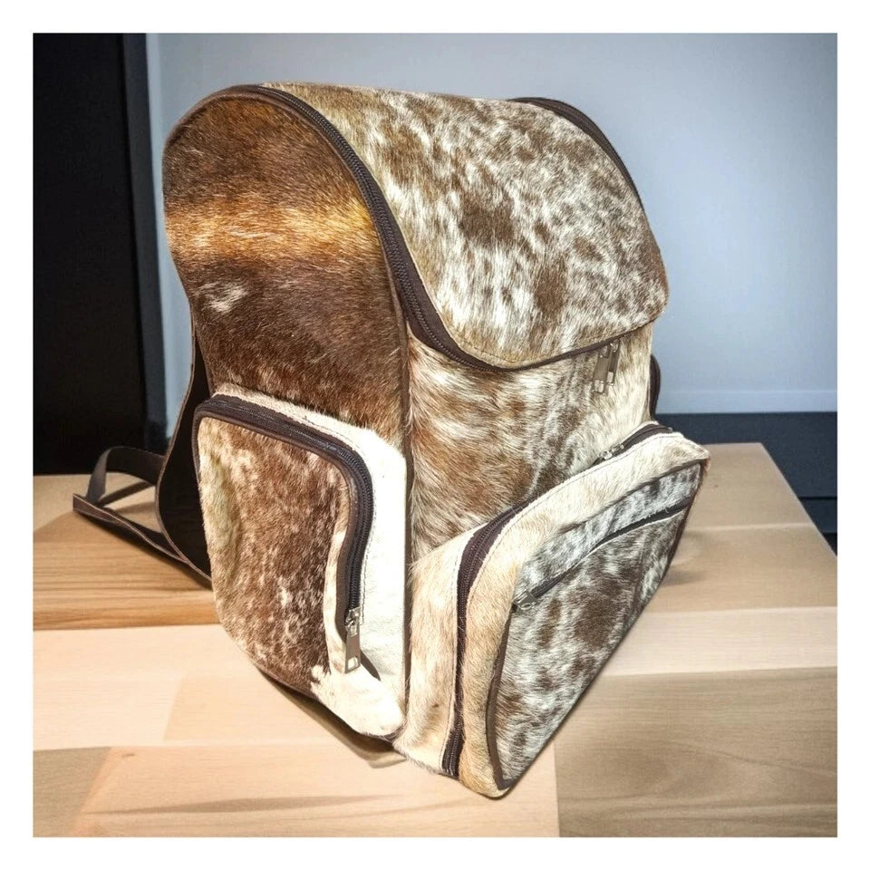 Golden Cowhide Rucksack Cow Fur Mommy Bag