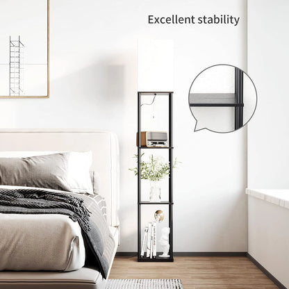 Corner Standing Lamp with Storage for Bedroom & Living Room