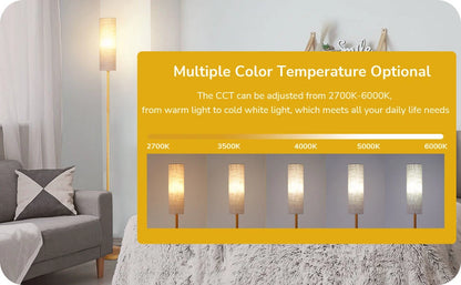 Corner Reading Floor Lamp with Remote Gold Standing Light