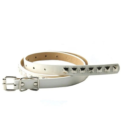 Women faux leather belt with metal studs