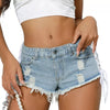 High Waist Lace-Up Ripped Mini Denim Shorts