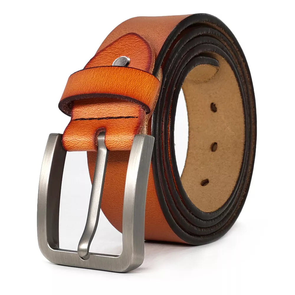 Real Leather Casual Belts for Jeans Men's