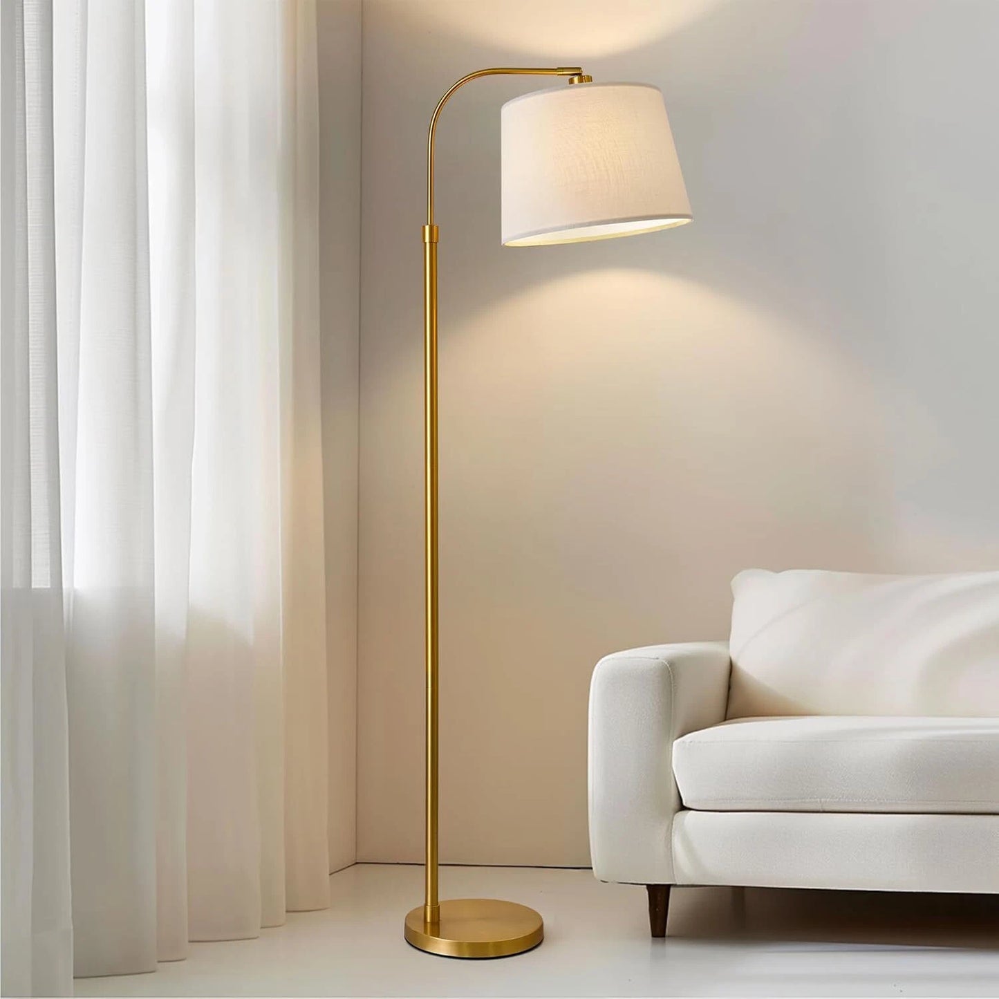 Modern Arc Curved Standing Lamp for Living Room and Bedroom
