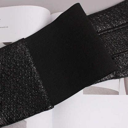 Women's faux leather corset belt with button fastening
