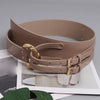 Double prong corset belt for women faux leather
